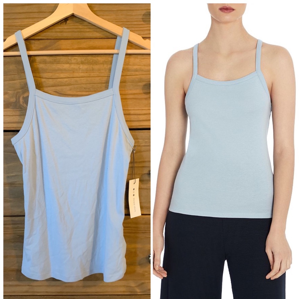 NWT Three Dots Blue Square Neck Cami M